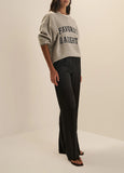 FD The Embroidery Collegiate Sweatshirt, Heather Grey/Navy-Favorite Daughter