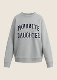 FD The Embroidery Collegiate Sweatshirt, Heather Grey/Navy-Favorite Daughter