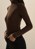 The Ribbed Turtleneck, Espresso-Favorite Daughter