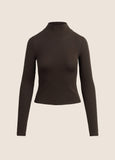 The Ribbed Turtleneck, Espresso-Favorite Daughter