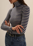 Amelia Long Sleeve Top, Cobalt Mini Stripe