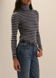 Amelia Long Sleeve Top, Cobalt Mini Stripe