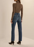 Amelia Long Sleeve Top, Toffee Mini Stripe