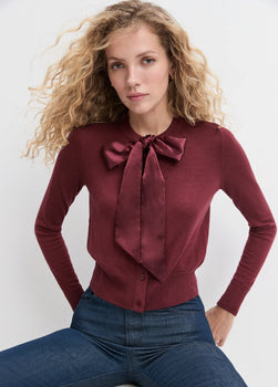 FD The Take A Bow Cardigan, Vino-Favorite Daughter