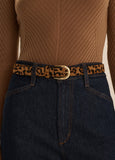 FD The Leopard Favorite Belt, Leopard/Polished Gold