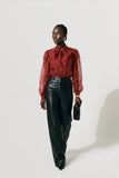 The French Bow Shirt, Burgundy-The Shirt - Rochelle Behrens