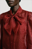 The French Bow Shirt, Burgundy-The Shirt - Rochelle Behrens