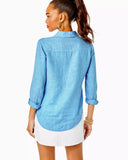 Sea View Button Down, Beckon Blue-Lilly Pulitzer