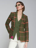 Vilagallo Hannah Jacket, Green Pink Plaid-Vilagallo