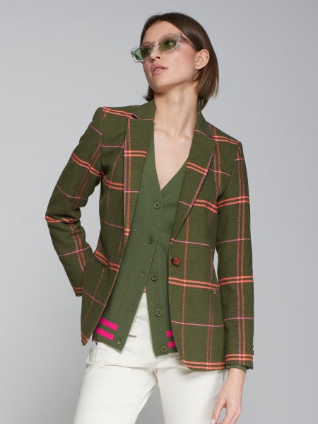 Vilagallo Hannah Jacket, Green Pink Plaid-Vilagallo