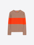 Vilagallo Colorblock Pullover, Ecru & Orange-Vilagallo