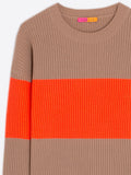 Vilagallo Colorblock Pullover, Ecru & Orange-Vilagallo