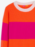 Vilagallo Color Block Sweater, Orange & Pink-Vilagallo