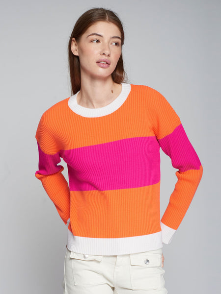 Vilagallo Color Block Sweater, Orange & Pink-Vilagallo