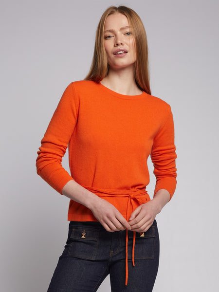 Vilagallo Wool Felt Sweater, Orange-Vilagallo