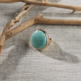 V Statement Ring, Amazonite-Laura Foote