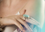 V Statement Ring, Amazonite-Laura Foote