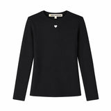KR Long Sleeve Rib Tee, Black-Kerri Rosenthal