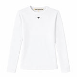KR Long Sleeve Rib Tee, White-Kerri Rosenthal