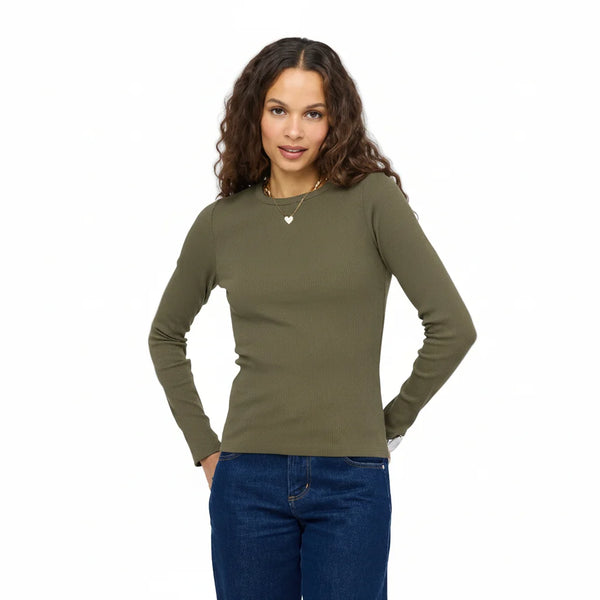 KR Long Sleeve Rib Tee, Army Green