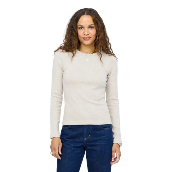 KR Long Sleeve Rib Tee, Oatmeal Heather