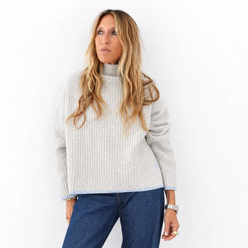 KR Marley Cashmere Sweater, Misty Gray-Kerri Rosenthal