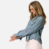Western Pia Denim Shirt, True Denim-Kerri Rosenthal