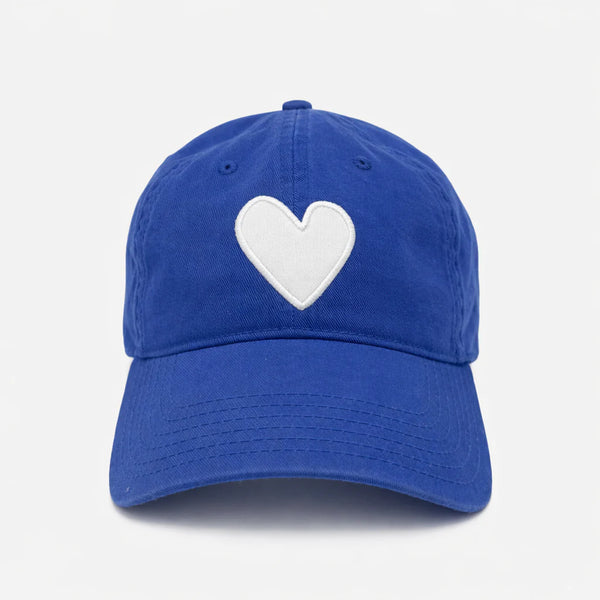 Imperfect Heart Hat, Bright Blue-White-Kerri Rosenthal