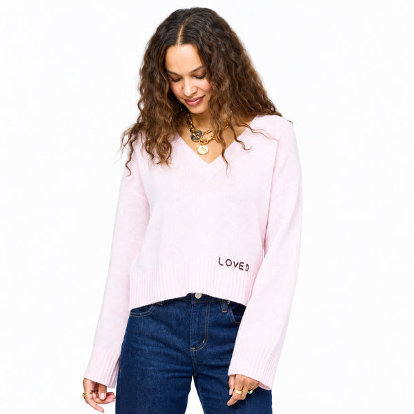 Saturday Cashmere Sweater, Hardly Pink-Kerri Rosenthal