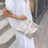 HL Medium Pack, Beige Stripe LOVE-Hi Love