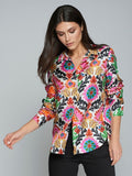 Vilagallo Gaby Suzany Silk Blouse, Floral Multi-Vilagallo