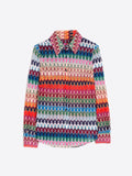 Vilagallo Mafalda Knit Jacquard Shirt, Multi-Vilagallo