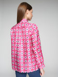 Vilagallo Silk Geometric Shirt, Fucsia Seda-Vilagallo
