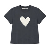 KR Suke Imperfect Heart Tee, Anthracite-Natural