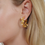 JV Bloom Hoop Earring-Medium, Gold-Julie Vos