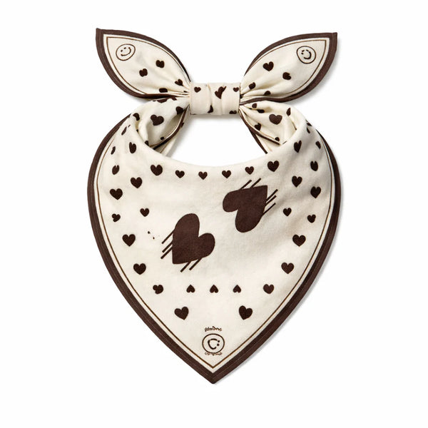 KR Drippy Heart Bandana, White-Kerri Rosenthal