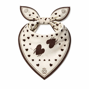 KR Drippy Heart Bandana, White-Kerri Rosenthal