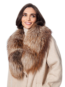 Linda Richard Fox Fur Clip Collar, Natural-Linda Richards
