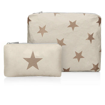 Set of Two - Organizational Packs - Shimmer Beige with Multi Golden Bronze Stars-Hi Love