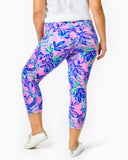 UPF 50+ Luxletic 21" Weekender High-Rise Crop Legging- Lilac Rose Just A Lil Jelly-Lilly Pulitzer