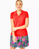 Frida Puff Sleeve Polo - Ruby Red-Lilly Pulitzer