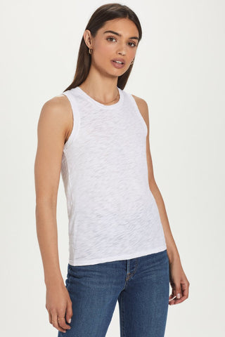 Goldie Signature Slub Crew Tank, White-Goldie
