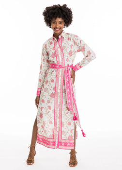 Marigold Shirt Dress 52", Pink-Bella tu