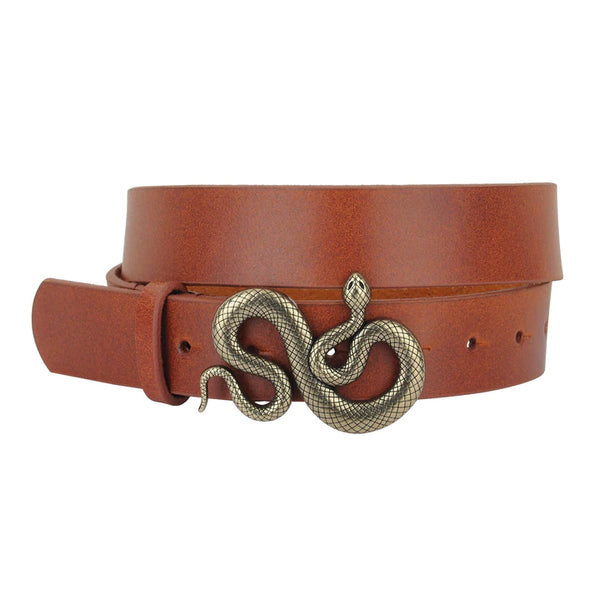Snake Buckle Belt, Tan-Most Wanted