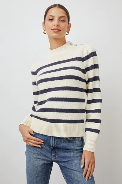 Allie, Ivory/ Navy-Rails