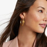JV Butterfly Hoop Earrings, Medium Gold-Julie Vos