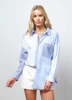 CPW Sienna Button Down, Blue-Central Park West