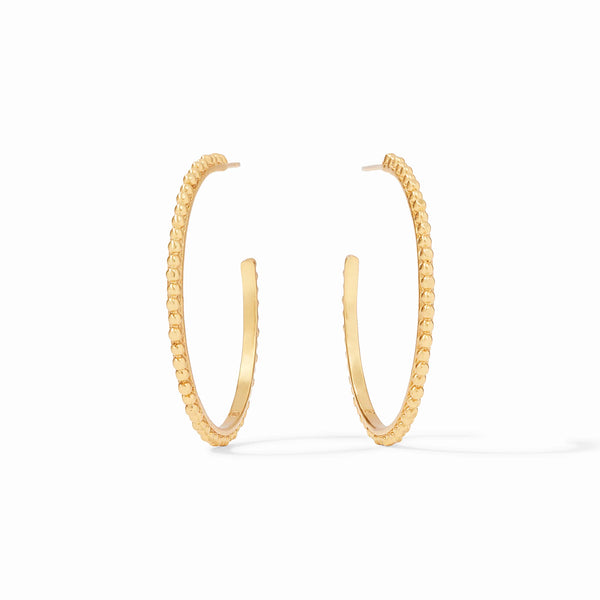 JV Colette Bead Hoop Earrings, Large Gold-Julie Vos
