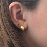 Wide Hinge Huggie earring, Gold-Kris Nations