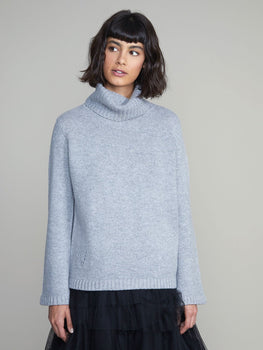 Nina Funnel Sweater - Grey-Wyse London